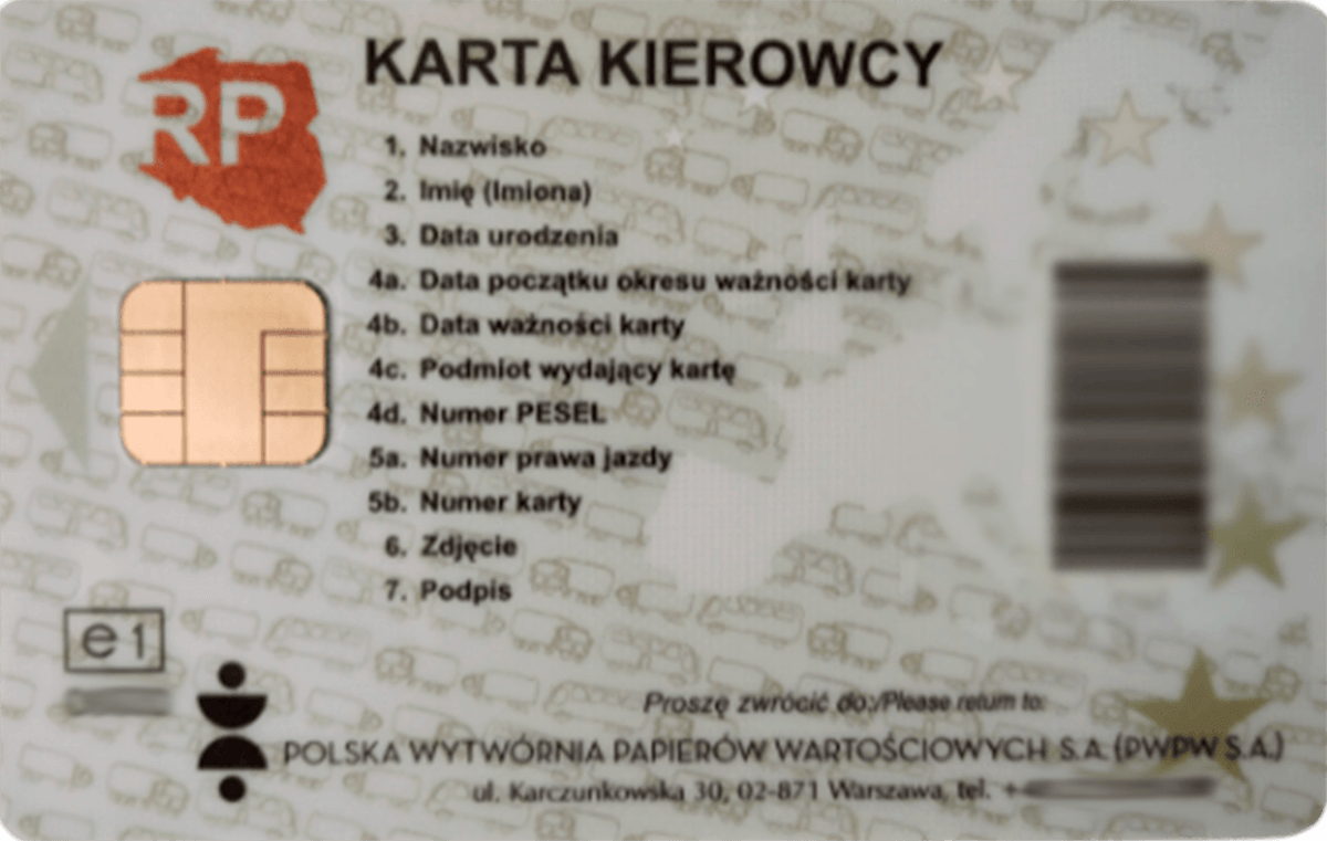 польская карта тахографа